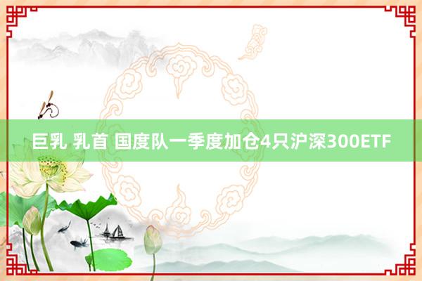 巨乳 乳首 国度队一季度加仓4只沪深300ETF
