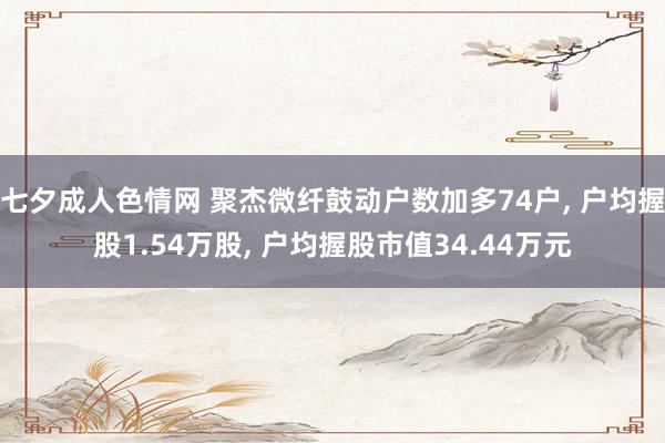 七夕成人色情网 聚杰微纤鼓动户数加多74户, 户均握股1.54万股, 户均握股市值34.44万元