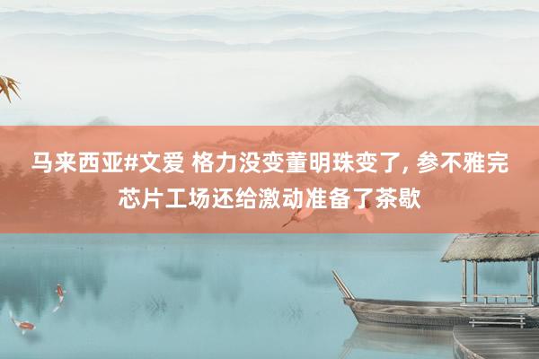 马来西亚#文爱 格力没变董明珠变了, 参不雅完芯片工场还给激动准备了茶歇