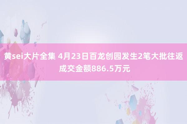 黄sei大片全集 4月23日百龙创园发生2笔大批往返 成交金额886.5万元
